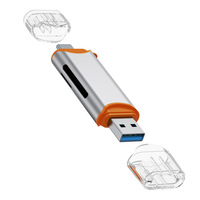 Lector de Tarjetas de Memoria SD y microSD con Doble Interfaz USB C y USB A, Adaptador OTG, Lector/Escritor USB 3.0 para Teléfono, Laptop y PC