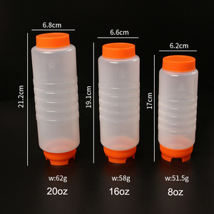 Botellas de Plástico Suave con Doble Cabeza Dosificadora de 12oz, 16oz y 20oz, con Tapa Giratoria para Salsas y Condimentos, para Restaurantes - Product Image 5