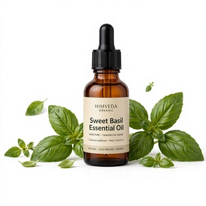 HIMVEDA ORGANIC 100% Pure Natural <b>Sweet</b> Basil Essential Oil Steam Distilled Eco-Friendly Body Care Aromatherapy Bulk Packaging - Product Image 1