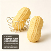 Jouet Squishy Cacahuète pour le Bureau Anti-Stress en PU à Remontée Lente, Simulation à Presser, Cadeau Créatif, Vente en Gros