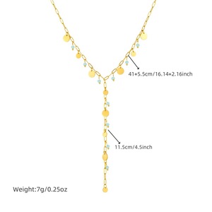 Stainless Steel Rhinestone Heart Y-Shape <b>Long</b> Tassel <b>Necklace</b> For Daily Party Wear - Product Image 5