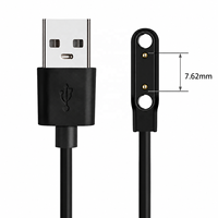 Câble de charge magnétique universel 2 broches 4 mm 7,62 mm 4 broches, cordon de charge USB noir et blanc pour montres intelligentes