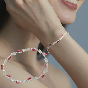 Nouvel Arrivage : Ensemble de Bracelets en Alliage avec Chaîne à Griffes, <span class=keywords><strong>Strass</strong></span> Romains de Luxe, <span class=keywords><strong>Bracelet</strong></span> Tennis en Cristal et <span class=keywords><strong>Bracelet</strong></span> Brillant à <span class=keywords><strong>Strass</strong></span> Colorés - Product Image 3