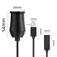 Konverter kabel pemantik rokok mobil, USB C ke mobil 9V/12V/15V/20V 100W penggunaan perangkat listrik kendaraan ABS