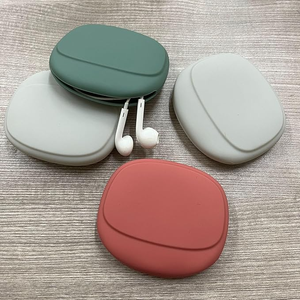 Portable Food Grade Silicone Earphone & <b>Headphone</b> Storage Bag USB Cable <b>Earplug</b> Cases Eco-Friendly Large Capacity Travel Storage - Product Image 3