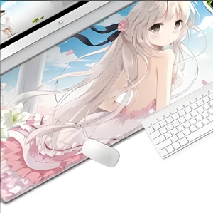 Alfombrilla de Ratón con Diseño de Chica Anime, Extra Grande, para Juegos, Base de Goma Antideslizante, Bordes Cosidos, para Jugadores de PC - Product Image 2