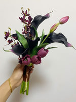 Vintage Mori Handgefertigtes Simuliertes Calla-Blumen-Tulpen-Bündel für Chinesische Hochzeitsfotografie Braut Valentinstag Erntedankfest
