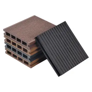 Interlock Wpc Outdoor Decking 3d Embossing Houtnerf Composiet Dekken Tegels Hout Plastic Textuur Vloeren