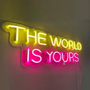 Custom Led Neon Sign The World Is Yours Led Neon Sign Light For Room Decoration