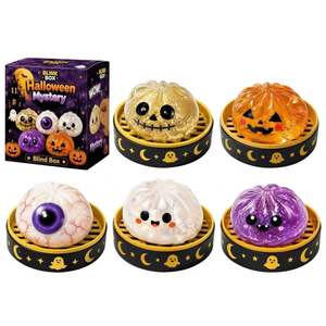 Boîte mystère d'Halloween avec figurines citrouille, fantôme et œil, texture souple à presser, pour collection et exposition saisonnières, Aucun avis pour le moment - Product Image 1