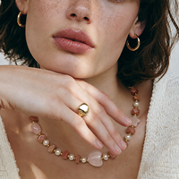 Collier Pendentif Cœur en Quartz Rose Naturel, Perles de Pierre de Soleil, Breloque Étoile, Plaqué Or, Bijoux Bohèmes Personnalisés