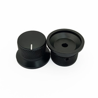 Sakelar Encoder Potensiometer 38mm, Poros 6mm, Aluminium Solid, Pengatur Putar Bass Treble Balance, Kenop Berpinggiran untuk Preamplifier