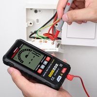 HABOTEST HT124 Multimeter Digital Mini 4000 hitungan Autorange tampilan 3 Digit penggunaan rumah tangga bahan ABS indikator baterai rendah