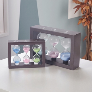 Temporizador de Té de Madera Natural, Reloj de Arena de 1-5 Minutos para Cocina, Herramienta de Control de Tiempo para Preparar Té con Tubo de Vidrio Transparente - Product Image 1