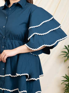 Solid Cotton Plus Size Shirt <b>Dress</b> for Women's Collared Neck Short Sleeves Knee Length <b>Dress</b> Summer Western Party Casual Wear - Product Image 5