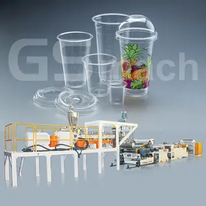 GSmach 900mm transparent PET sheet roll making and thermoforming machine production line