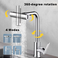 Robinet de lavabo à poignée unique pour hôtel et appartement, robinet de cuisine à cascade à 4 fonctions, mélangeur de robinet de cuisine