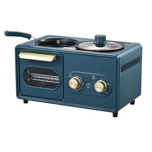 3 In1 Ontbijtset Broodrooster Oven, Kookpot En Koekenpan, Ontbijtmaker Oven Elektrisch 3 In 1 Mini Elektrische Oven - Product Image 1