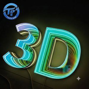 Custom Infinity Mirror LED Letter <b>Signs</b> Bulk Wholesale Acrylic Luminous Commercial Advertising 3D Backlit <b>Neon</b> Sign for Projects - Product Image 1