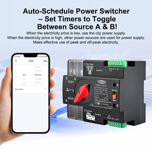 <span class=keywords><strong>Interruptor</strong></span> Selector Eléctrico de Transferencia Automática TOMZN para Riel Din, Smart ATS con WIFI EWelink, 230V, Doble Alimentación, Temporizador, Ininterrumpido, 2P 125A - Product Image 3