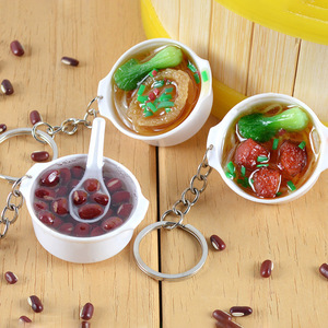 Llavero con modelo de comida de PVC en miniatura: fideos simulados, fideos para cacerola, fideos en tazón, ramen, colgante de juguete de comida gourmet - Product Image 4