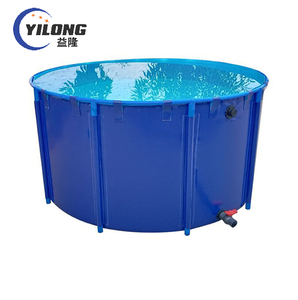 Réservoir d'eau pliable circulaire pliable pour étang d'élevage de poissons koi enduit de bâche en plastique d'intérieur <span class=keywords><strong>1000</strong></span> <span class=keywords><strong>litres</strong></span> - Product Image 1