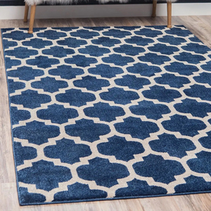<span class=keywords><strong>Tappeto</strong></span> Moderno <span class=keywords><strong>Marocchino</strong></span> a Motivo a Griglia per Soggiorno, Antiscivolo con Retro in Lattice, Lavabile, in Poliestere - Product Image 1