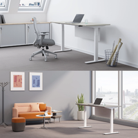 Bureau debout moderne électrique réglable en hauteur 55 x 24 pouces avec plateau de gestion des câbles et protection anti-collision pour bureau à domicile
