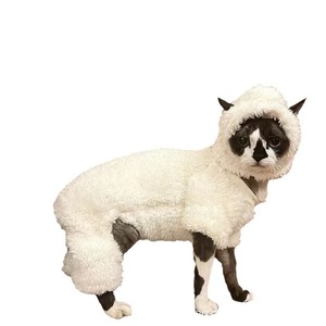 <span class=keywords><strong>Disfraz</strong></span> de Cordero para <span class=keywords><strong>Gato</strong></span> con Gorro, Ropa para Mascotas, Abrigo de Invierno para Cachorros, <span class=keywords><strong>Pijama</strong></span>, Suéter para Perro y <span class=keywords><strong>Gato</strong></span>, Ropa Cálida de Lana para <span class=keywords><strong>Gato</strong></span> - Product Image 6
