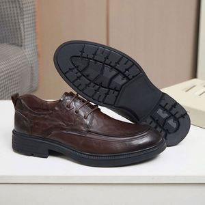Chaussures habillées carrées en cuir à lacets de haute qualité pour hommes, tendance, formelles, faites à la main, antidérapantes, pour le dropshipping et la vente en gros - Product Image 3