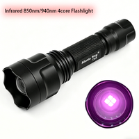 Lampe torche infrarouge C8S 10W 850nm/940nm en aluminium pour la chasse, étanche, vision nocturne, lumière LED, fonction lumière noire
