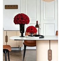 Vase en marbre noir Marquina de luxe moderne avec logo personnalisé STONEKOCC, décoration florale haut de gamme pour la maison, ornement aromatique