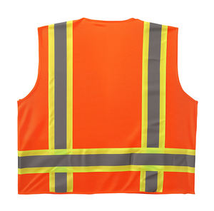 Hi Vis Breakaway Mesh Surveyor Safety Vest met ritssluiting aan de voorkant en meerdere zakken voor bouwwerkzaamheden - Product Image 2