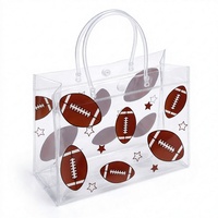 Sac fourre-tout personnalisé en PVC transparent avec imprimé football pour cadeaux, courses, fêtes et emballages événementiels