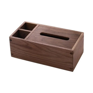 Boîte à mouchoirs en bois de noyer noir, bois massif, luxe léger, convient pour chambre à coucher, salon, maison, table basse créative, salle à manger - Product Image 5