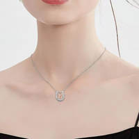 Collier pendentif croix fer à cheval en argent sterling 925 avec diamants, bijoux religieux pour femmes