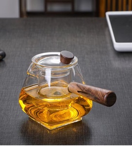 Théière en <span class=keywords><strong>verre</strong></span> de style japonais, machine à thé spéciale pour four électrique en argile, pot à poignée latérale résistant à la chaleur avec poignée en bois - Product Image 4
