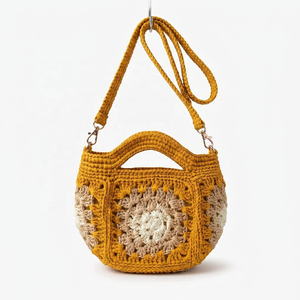 Mini sac bohème en crochet rose, style été, sac à main pour femme - Product Image 1