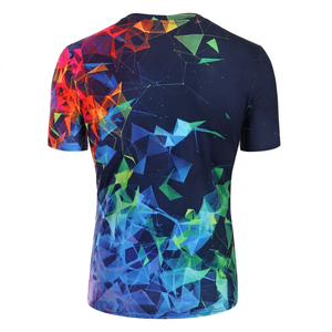 T-shirt en tricot pour homme multicolores à sublimation - Séchage rapide, écologique, vêtements décontractés d'été - Product Image 1