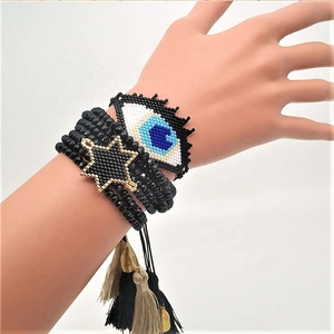 MI-S190097 Moyamiya mal de ojo pulsera de cristal para borla hecha a mano 2019 Miyuki semilla cuentas brazalete pulsera - Product Image 4