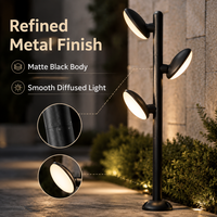 Lampe de jardin LED 36W à 3 têtes de 1m avec télécommande intelligente APP et base antirouille pour l'aménagement paysager commercial