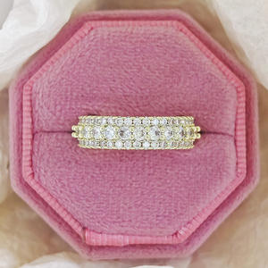 Luxus funkelnde Versprechen Ringe mit CZ Luxus Eheringe Zubehör für Frauen Gold Farbe Mode Vielseitiger Damen schmuck - Product Image 5