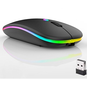 2.4g Bt Usb Gaming Mouse Super Light Optical Wireless Charging Silent for <b>Pc</b> Games Office Use Rechargeable Colorful Options - Product Image 1