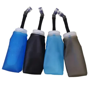 300ml  350ml  450ml  500ml TPU soft flask with insulated straw Sport drinking running water bottle for hydration vest