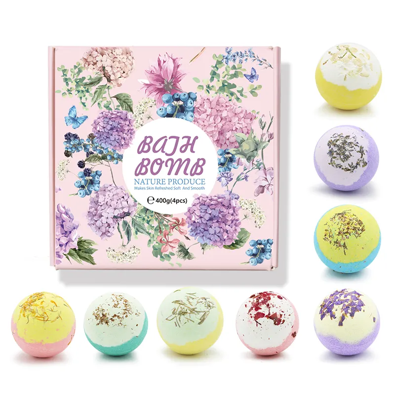 Relaxing organic bath bomb wholesale bath fizzies bubble bomb gift set
