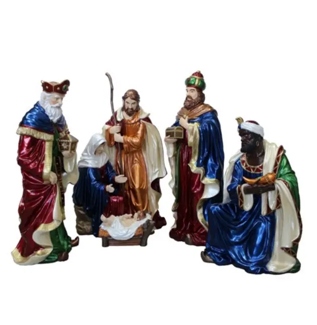 Navido – statue de jésus en résine, taille réelle, scène religieuse, ensemble de nativité en plein air, figurines de noël, décorations