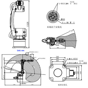 Cánh Tay <span class=keywords><strong>Robot</strong></span> Công Nghiệp Tự Động Hoàn Toàn 6 Trục Tải Trọng 10Kg Cho Hộp Pallet/Sơn - Product Image 6