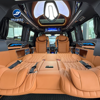 Siège de capitaine personnalisé en cuir suédé orange avec accoudoir et repose-pieds chromés inclinables pour l'intérieur de fourgonnette MPV de luxe