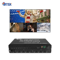 Processeur matriciel vidéo HDMI 4K60 4 entrées 1 sortie, répartiteur multi-écrans, 12 modes d'affichage, réglage de la luminosité, contrôle OSD RS232 IR