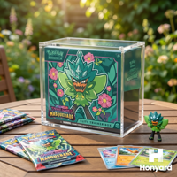 Boîtier Acrylique Moderne à Bordure Verte pour Cartes ETB – Protection et Présentation de Boîtes Elite Trainer – Résistance UV 99% – Empilable et Robuste